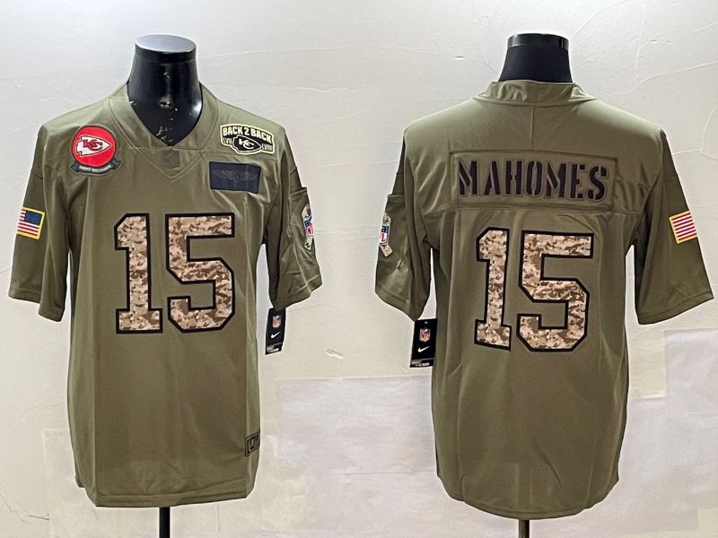 Men Kansas City Chiefs #15 Mahomes Green 2025 Nike Vapor Limited NFL Jersey style 2103